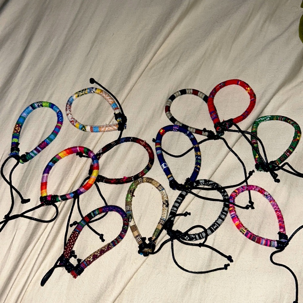 Multicolor adjustable thick wax rope bracelets (choose which color)